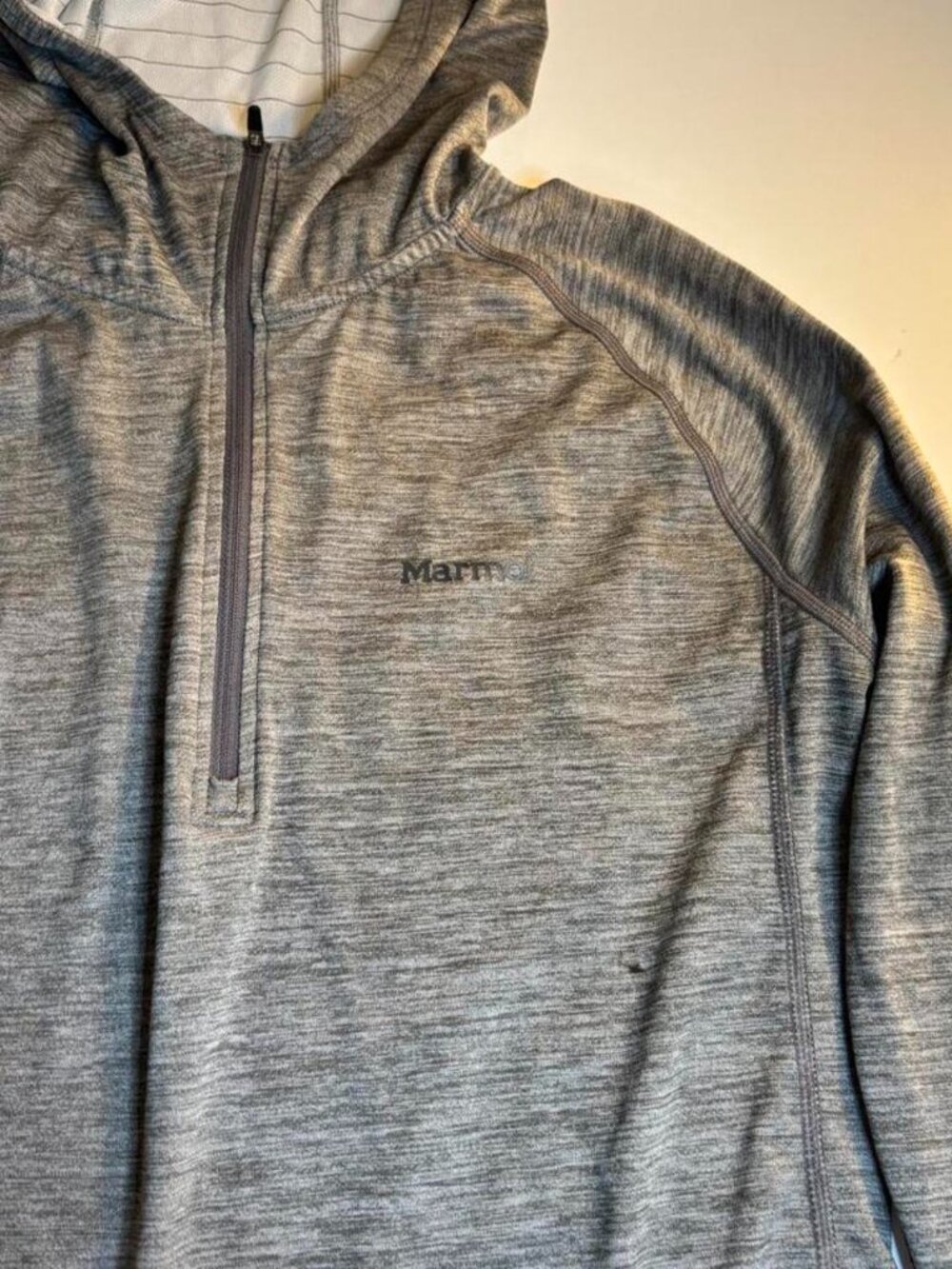 Gray Marmot quarter zip sun hoodie